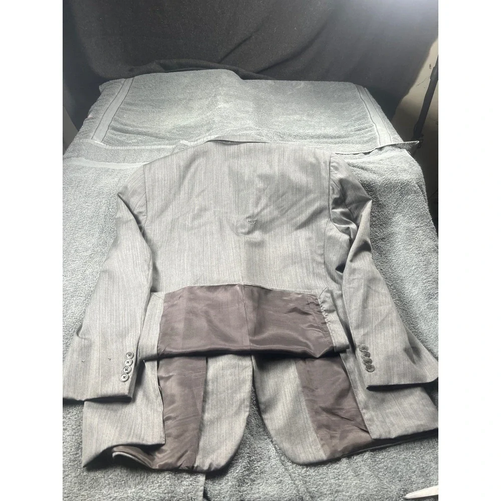 Joseph‎ Abboud Mens 44R 38W Gray Pinstripe Wool Blend Blazer Suit Jacket